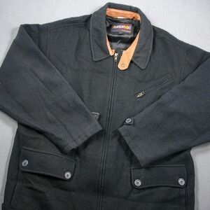 Vintage Recycled Wool Nylon Chore Hunting Coat American Male Jacket Black Men L